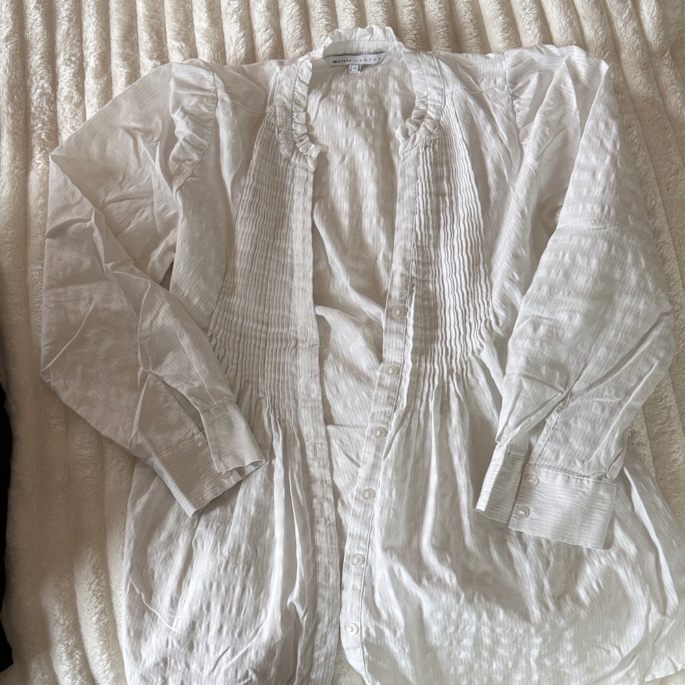 The Nines by Hatch Maternity White Button Up Blouse